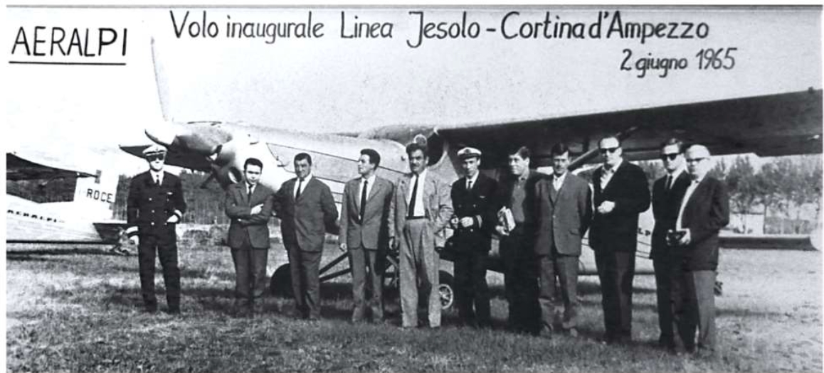 Foto volo inaugurale Jesolo Lido - Cortina Dampezzo - 1965